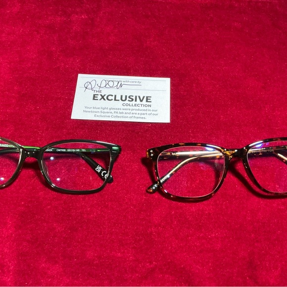 2 Pair NWOT Chic & Trendy Blue Light Blocking Glasses. 1 Tortoiseshell & 1 Green - Picture 2 of 12